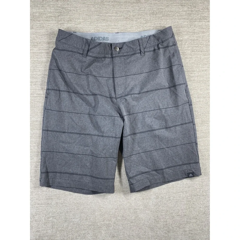 Adidas FJ9868 Ultimate365 Striped Golf Shorts Mens 32 Gray Heathered Stretch